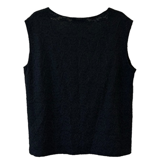 Black Lace Sleeveless Blouse Plus Size Lined 2X - Picture 4 of 8